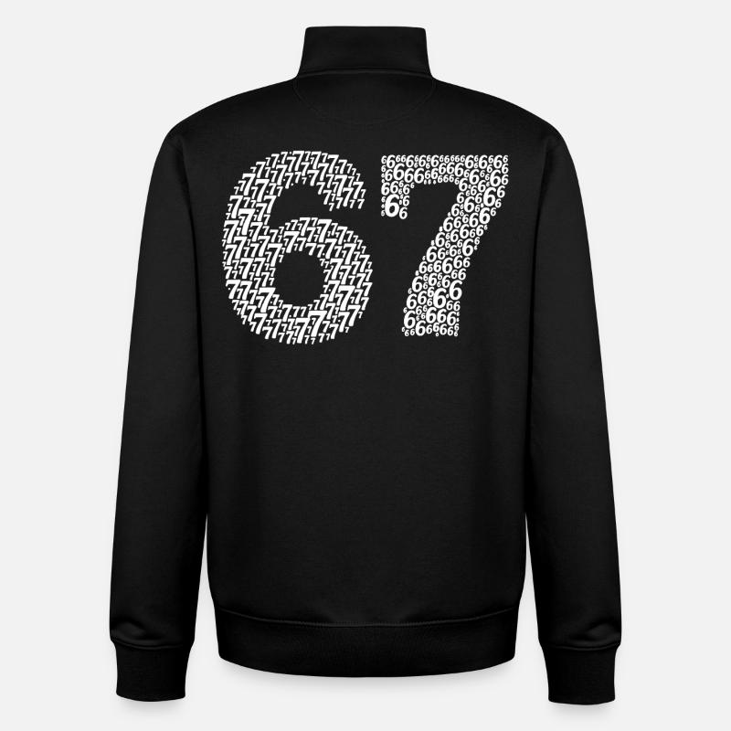 Mème Sixty Seven - Sweat zippé unisexe en coton bio Stanley/Stella - noir