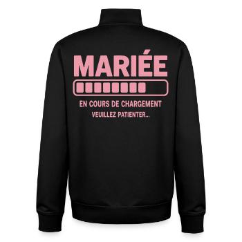 Braut lädt Humor Junggesellenabschied - Unisex Organic Zip Sweatshirt von Stanley/Stella - Schwarz - Hinten - AI Model Male 185 light (185cm)