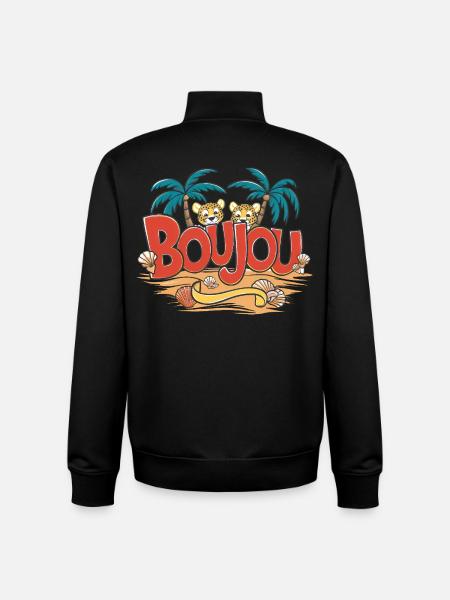 Boujou Normandy Regional Identity Greeting - Unisex Organic Zip Sweatshirt by Stanley/Stella - black