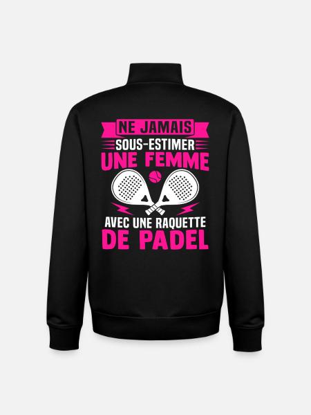 Eine Frau mit einem Tennisschläger - Unisex Organic Zip Sweatshirt von Stanley/Stella - Schwarz