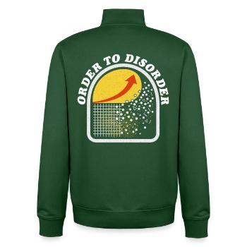 Ordre au désordre, cadeau pour étudiant en STIM, ingénieur - Sweat zippé unisexe en coton bio Stanley/Stella - vert bouteille - Dos - AI Model Male 185 dark (185cm)