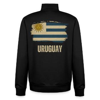 Grunge-Flagge von Uruguay, ich liebe Uruguay - Unisex Organic Zip Sweatshirt von Stanley/Stella - Schwarz - Hinten - AI Model Male 185 light (185cm)