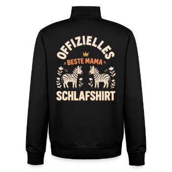 Meilleur cadeau de nuit maman zèbre Morning Grouch - Sweat zippé unisexe en coton bio Stanley/Stella - noir - Dos - AI Model Male 185 light (185cm)