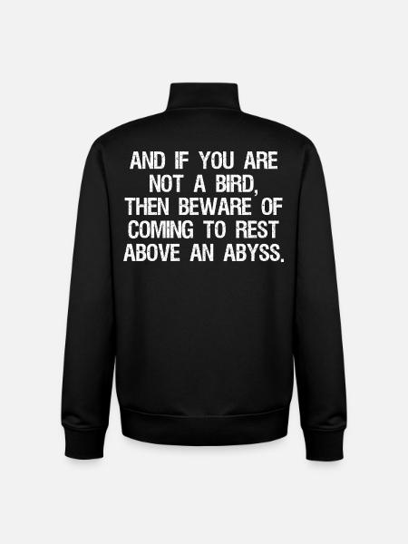 og hvis du ikke er en fugl, så pas på med at komme - Stanley/Stella unisex sweatshirt med lynlås i økologisk - sort