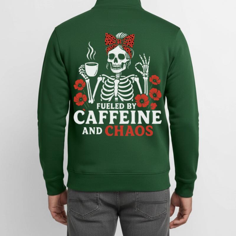 Mutter Koffein Mutter Skelett Kaffee Unisex Organic Zip Sweatshirt von Stanley/Stella