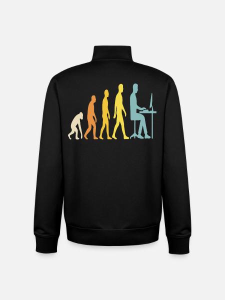 Tech Evolution at the Desk - Unisex Organic Zip Sweatshirt by Stanley/Stella - black