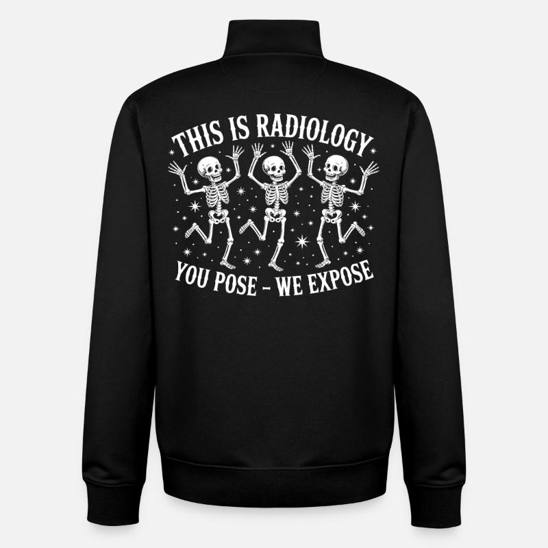Radiology Skeletons Dance Design - Unisex Organic Zip Sweatshirt by Stanley/Stella - black