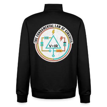 Cadeau pour ingénieur électricien, chemise Funny Circuits - Sweat zippé unisexe en coton bio Stanley/Stella - noir - Dos - AI Model Male 185 light (185cm)