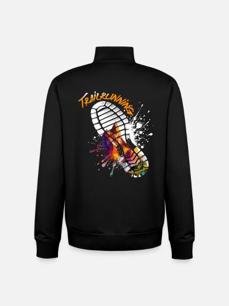 Trail running. Get out into nature. - Unisex Organic Zip Sweatshirt by Stanley/Stella - black