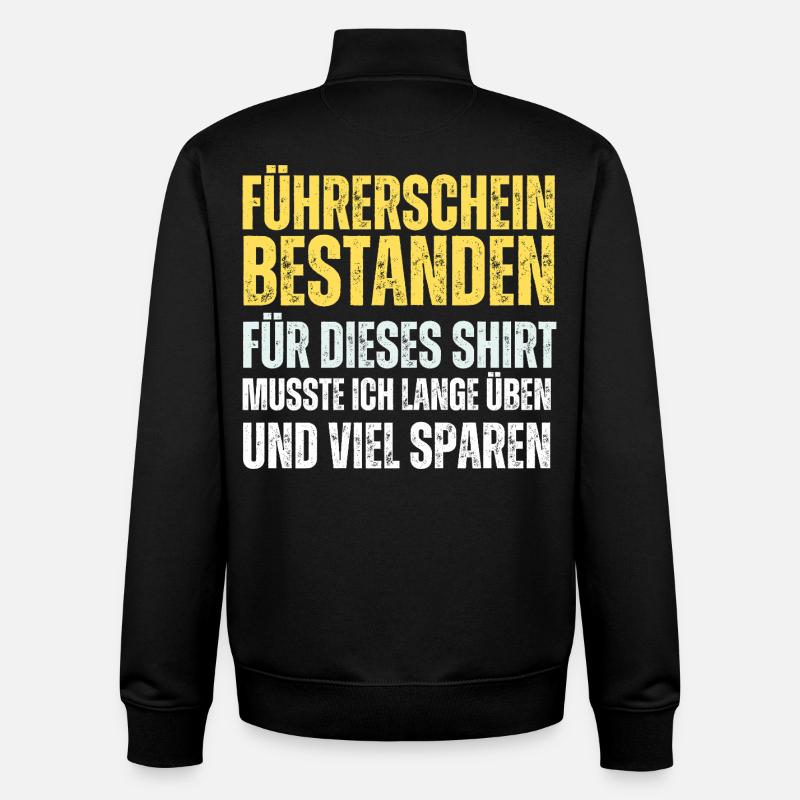 Driver's license passed - Unisex Organic Zip Sweatshirt by Stanley/Stella - black