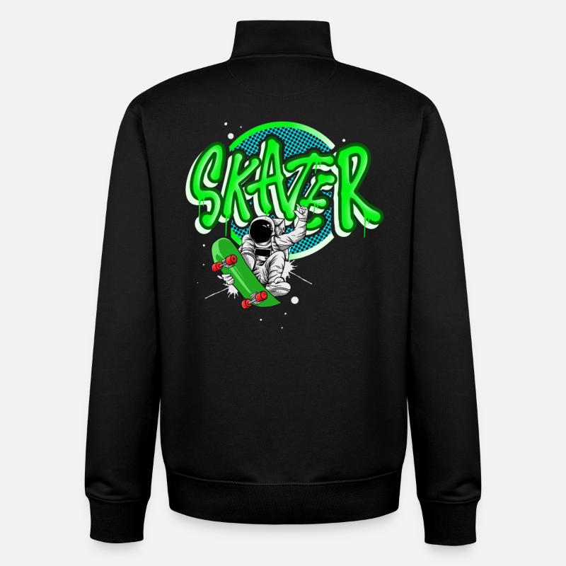 Skateboard Astronaut - Unisex Organic Zip Sweatshirt von Stanley/Stella - Schwarz
