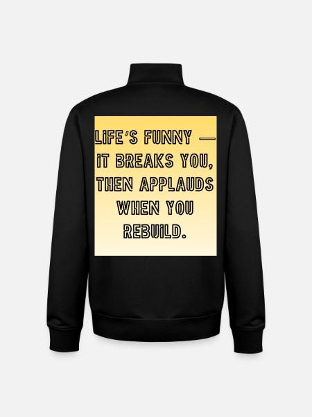 Resilience Anthem: Break and Rebuild - Unisex Organic Zip Sweatshirt by Stanley/Stella - black