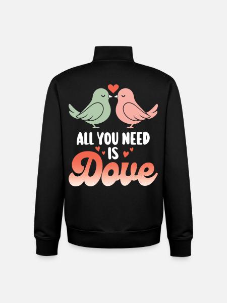 Pun Bird Dove Humor - Unisex Organic Zip Sweatshirt by Stanley/Stella - black