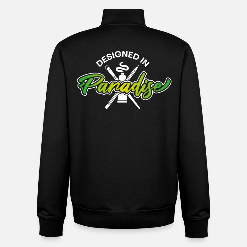 Conçu au paradis - Sweat zippé unisexe en coton bio Stanley/Stella - noir