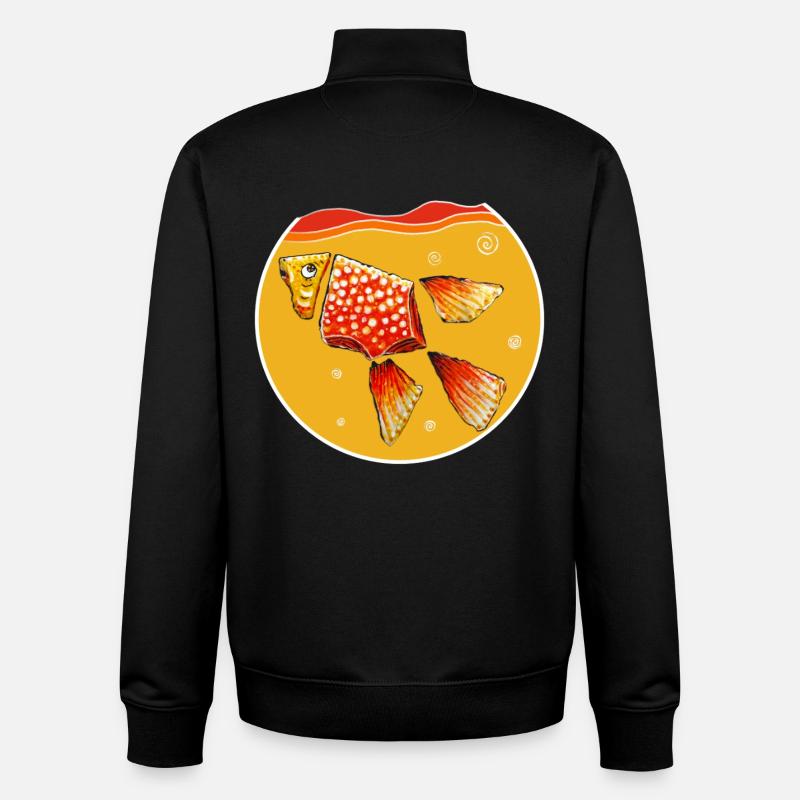 Poisson rouge en bocal - Sweat zippé unisexe en coton bio Stanley/Stella - noir