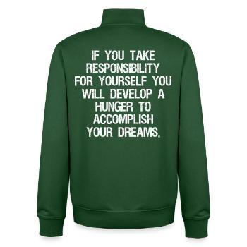 if you take responsibility for yourself you will - Unisex Organic Zip Sweatshirt von Stanley/Stella - Flaschengrün - Hinten - AI Model Male 185 dark (185cm)