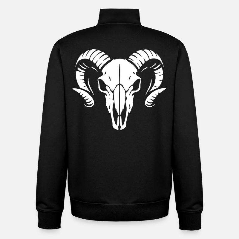 Widderkopf Schädel mit Hörnern - Rammbock - Unisex Organic Zip Sweatshirt von Stanley/Stella - Schwarz