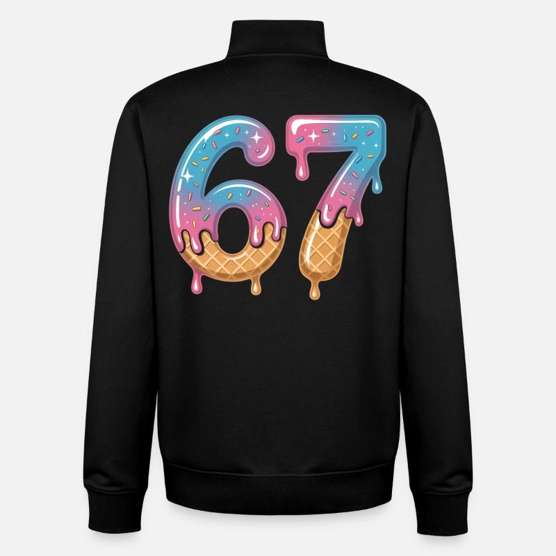 67 Eiscreme Tropfen - Unisex Organic Zip Sweatshirt von Stanley/Stella - Schwarz