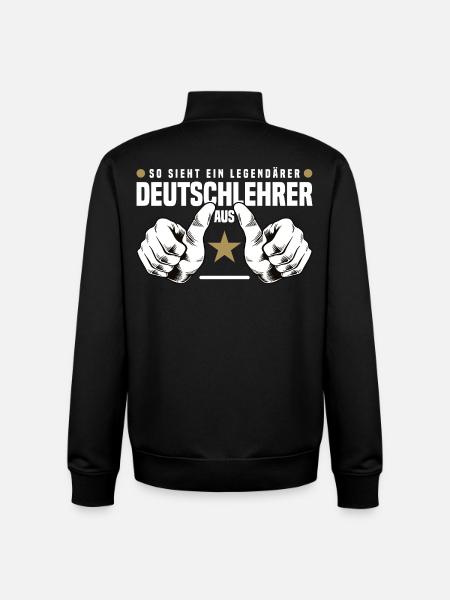 German Teacher - Unisex Organic Zip Sweatshirt by Stanley/Stella - black