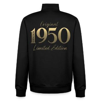 75. Geburtstag Original November Jahrgang 1950 - Unisex Organic Zip Sweatshirt von Stanley/Stella - Schwarz - Hinten - AI Model Male 185 light (185cm)