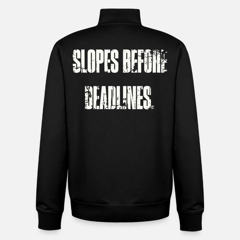Slopes Before Deadlines - Unisex Organic Zip Sweatshirt by Stanley/Stella - black