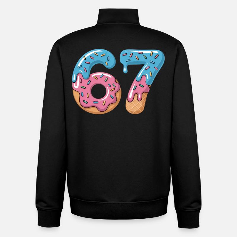 Beignets numéros 6 et 7 - Sweat zippé unisexe en coton bio Stanley/Stella - noir