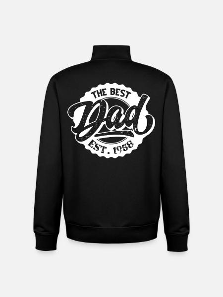 The Best Dad EST 1958 - Unisex Organic Zip Sweatshirt by Stanley/Stella - black