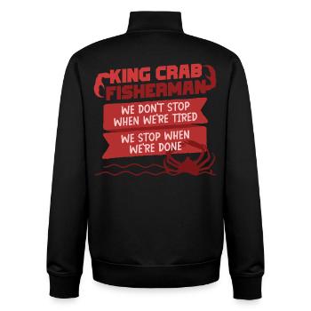 Crabe royal d’Alaska - Sweat zippé unisexe en coton bio Stanley/Stella - noir - Dos - AI Model Male 185 light (185cm)