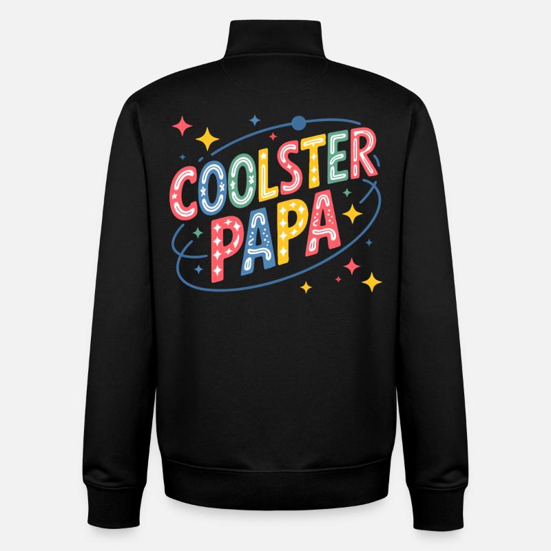 Coolest Dad Neon Retro Design - Unisex Organic Zip Sweatshirt by Stanley/Stella - black