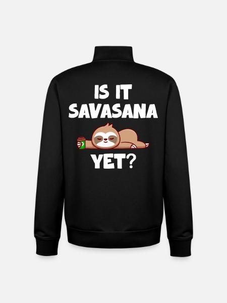 Savasana Break Relaxed Sloth - Unisex Organic Zip Sweatshirt by Stanley/Stella - black