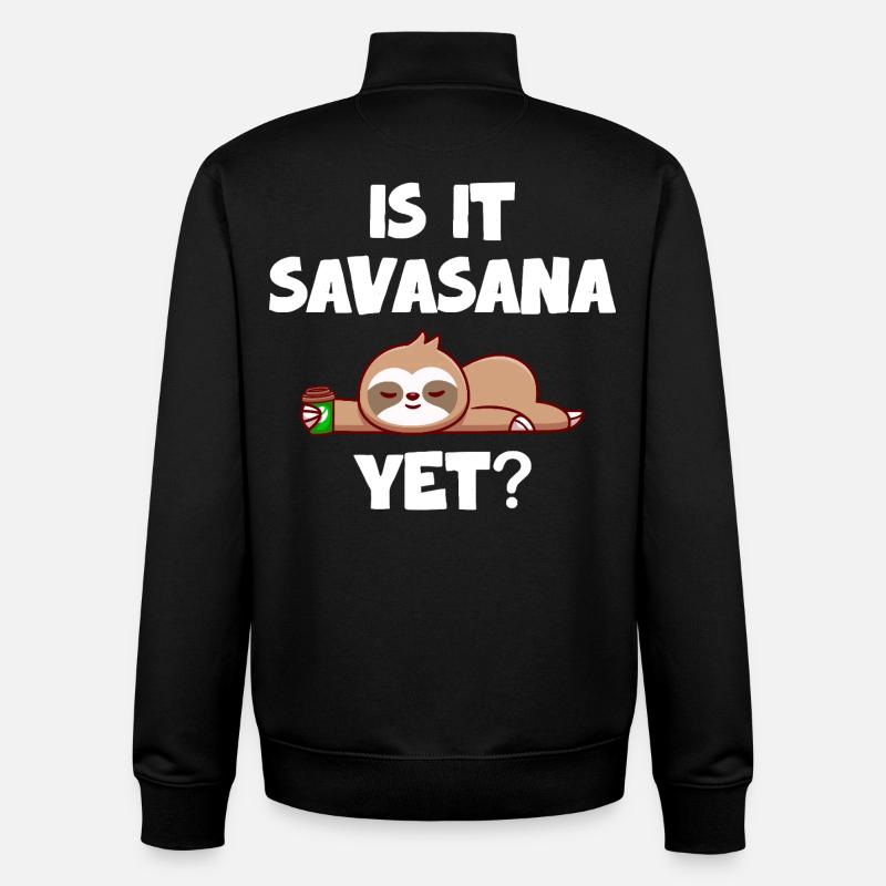 Savasana Break Relaxed Sloth - Unisex Organic Zip Sweatshirt by Stanley/Stella - black