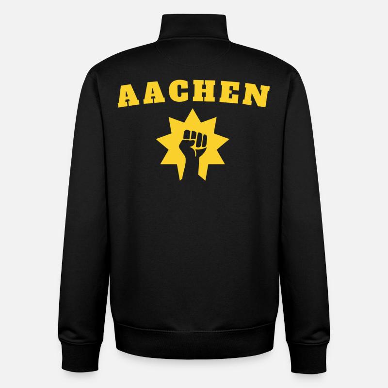 Aix-la-Chapelle - Sweat zippé unisexe en coton bio Stanley/Stella - noir