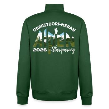Alpenüberquerung 2026, Oberstdorf Meran, Wandern - Unisex Organic Zip Sweatshirt von Stanley/Stella - Flaschengrün - Hinten - AI Model Male 185 dark (185cm)