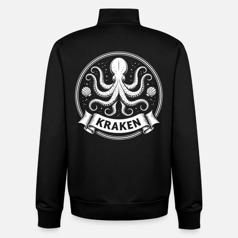 Kraken Krake Tintenfisch Octopus - Unisex Organic Zip Sweatshirt by Stanley/Stella - black