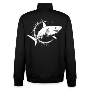 Shark Predator Ocean Predator - Unisex Organic Zip Sweatshirt by Stanley/Stella - black - Back - AI Model Male 185 light (185cm)
