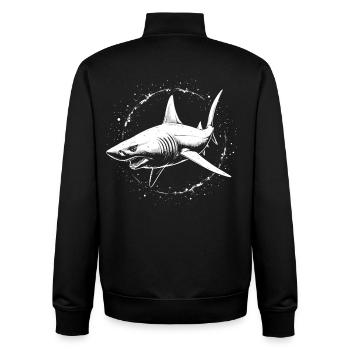 Shark Predator Ocean Predator - Unisex Organic Zip Sweatshirt by Stanley/Stella - black - Back - AI Model Male 185 light (185cm)