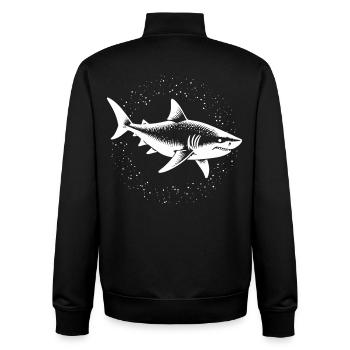 Shark Predator Ocean Predator - Unisex Organic Zip Sweatshirt by Stanley/Stella - black - Back - AI Model Male 185 light (185cm)