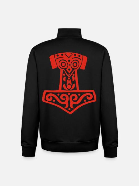 Thors Hammer (Rot) - Unisex Organic Zip Sweatshirt von Stanley/Stella - Schwarz
