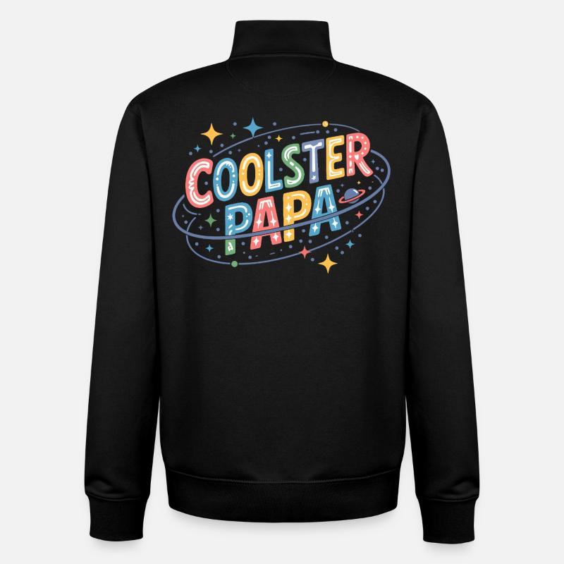 Coolster Papa Space-Design - Unisex Organic Zip Sweatshirt von Stanley/Stella - Schwarz