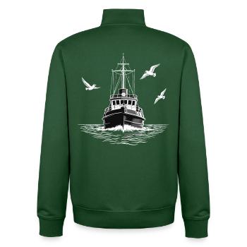 Fischkutter Trawler Fischer Meer - Unisex Organic Zip Sweatshirt von Stanley/Stella - Flaschengrün - Hinten - AI Model Male 185 dark (185cm)