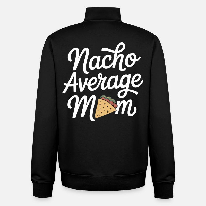 Nacho Maman Moyenne Drôle - Sweat zippé unisexe en coton bio Stanley/Stella - noir