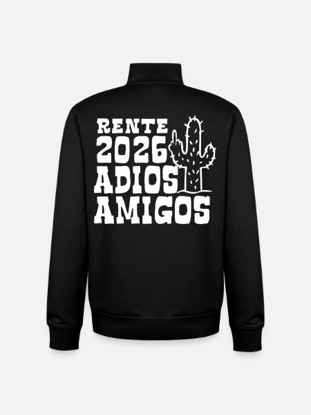 Adios Amigos Pension 2026 - Retirement - Pension - Unisex Organic Zip Sweatshirt by Stanley/Stella - black
