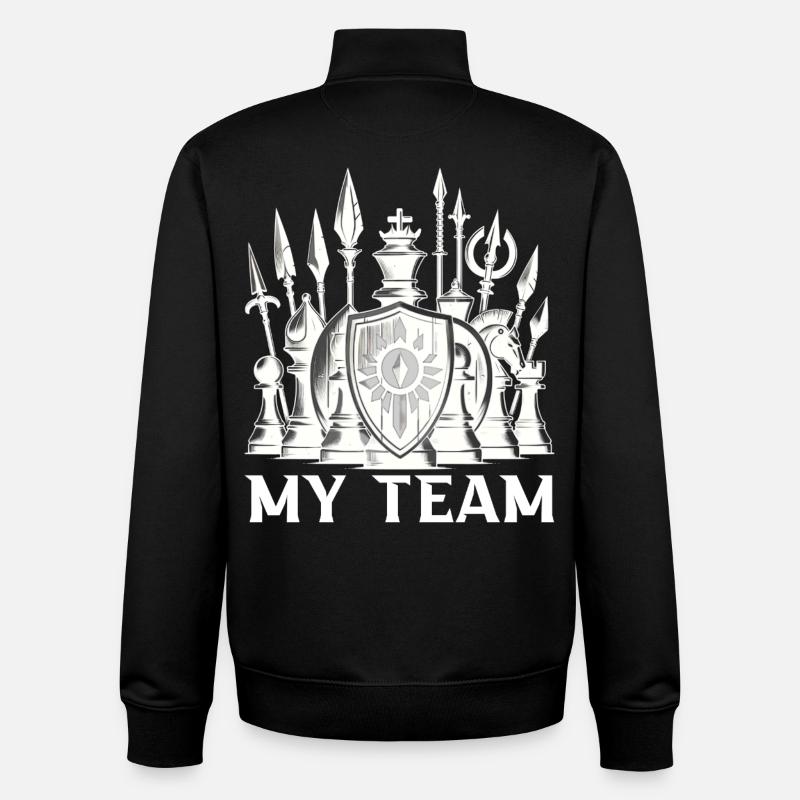 Échecs - Sweat zippé unisexe en coton bio Stanley/Stella - noir