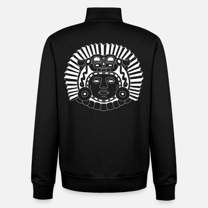 Aztekischer Drachenkönig (Weiß) - Unisex Organic Zip Sweatshirt von Stanley/Stella - Schwarz