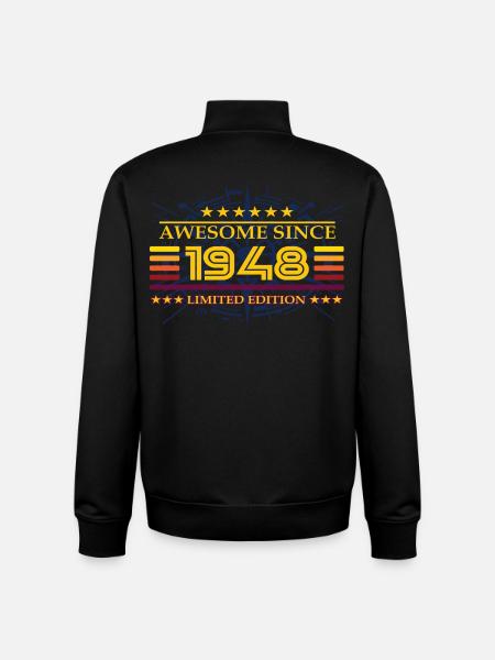Awesome since 1948 Limited Edition - Unisex Organic Zip Sweatshirt by Stanley/Stella - black