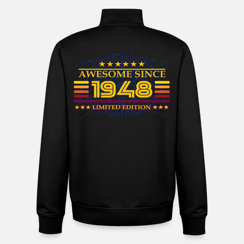 Génial depuis 1948 Édition limitée - Sweat zippé unisexe en coton bio Stanley/Stella - noir