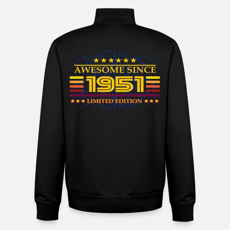 Awesome since 1951 Limited Edition - Unisex Organic Zip Sweatshirt by Stanley/Stella - black