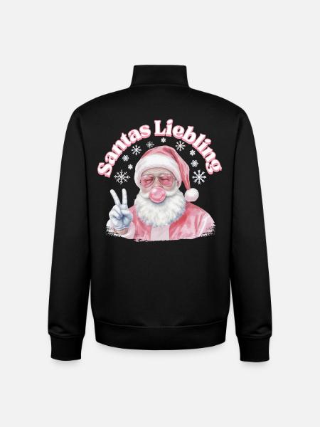Santa's Favorites Pink Christmas - Unisex Organic Zip Sweatshirt by Stanley/Stella - black