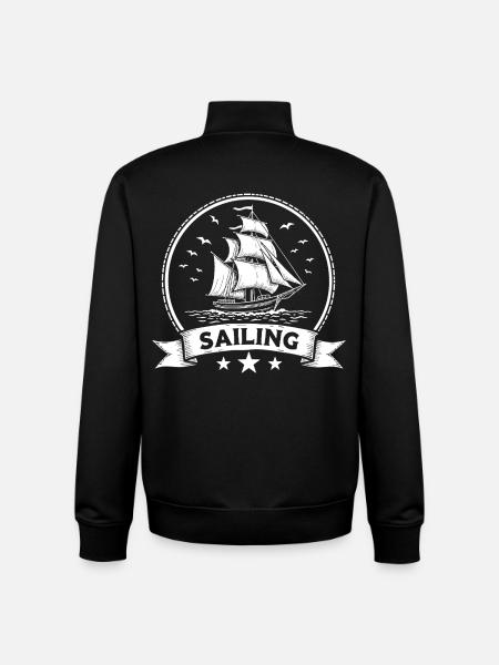 Sailing Sailing Ship Maritim Ahoy - Unisex Organic Zip Sweatshirt by Stanley/Stella - black