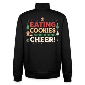 Cookies and Festive Joy - Unisex Organic Zip Sweatshirt by Stanley/Stella - black - Back - AI Model Male 185 light (185cm)